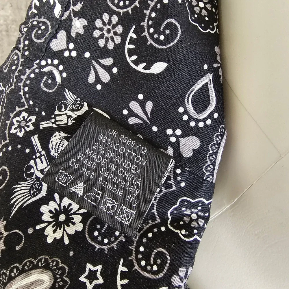 Hell Bunny Vixen Black Bandana Skull Print Button Front Dress – Women's Size XL - Picture 10 of 10